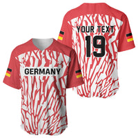 Custom German European Football Champions Baseball Jersey Abstract Lightning Rot Weiss