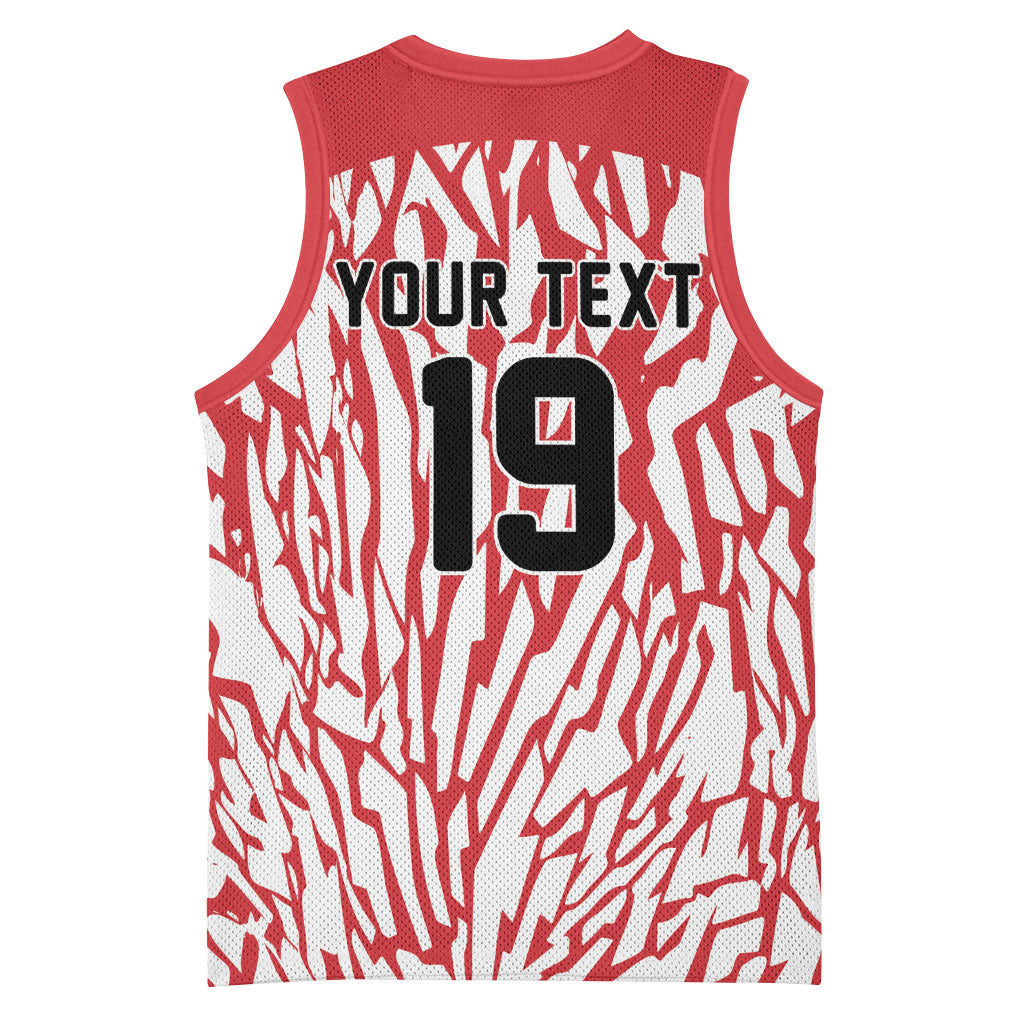 Custom German European Football Champions Basketball Jersey Abstract Lightning Rot Weiss