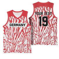 Custom German European Football Champions Basketball Jersey Abstract Lightning Rot Weiss