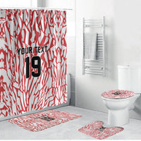 Custom German European Football Champions Bathroom Set Abstract Lightning Rot Weiss