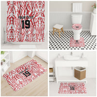 Custom German European Football Champions Bathroom Set Abstract Lightning Rot Weiss