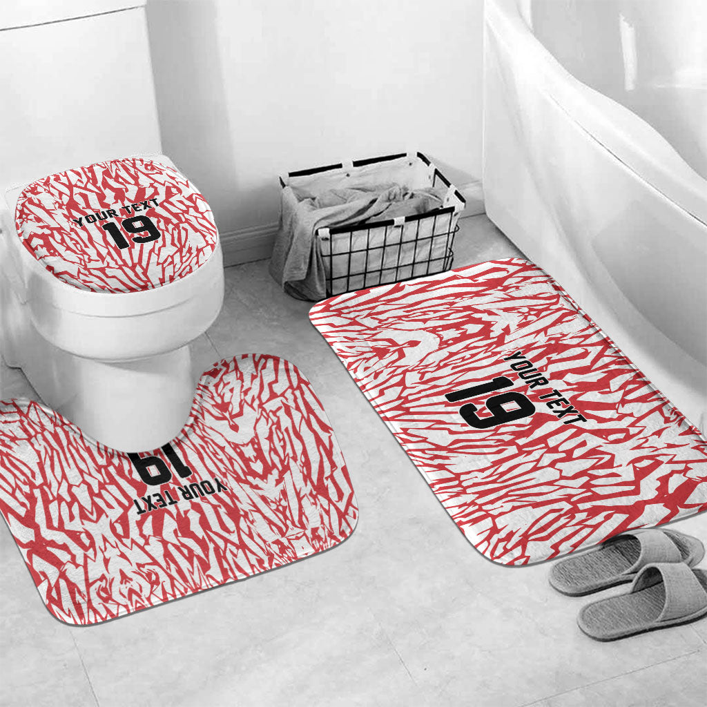 Custom German European Football Champions Bathroom Set Abstract Lightning Rot Weiss