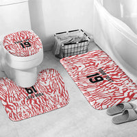 Custom German European Football Champions Bathroom Set Abstract Lightning Rot Weiss