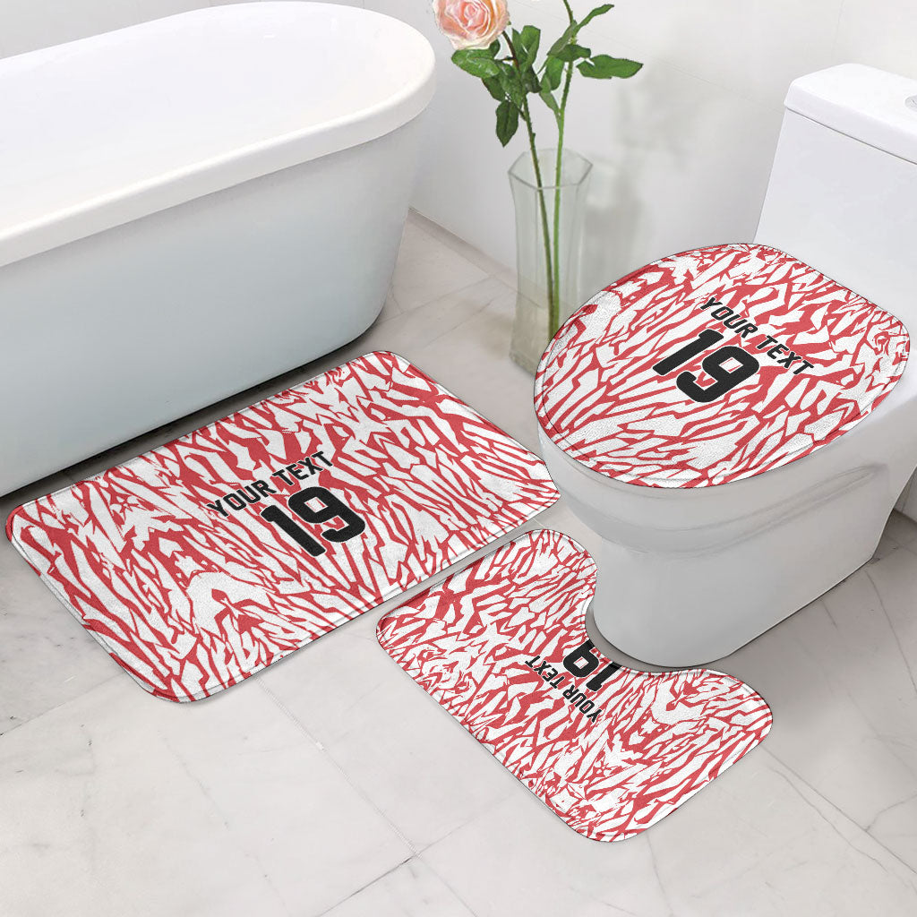 Custom German European Football Champions Bathroom Set Abstract Lightning Rot Weiss