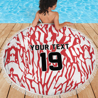 Custom German European Football Champions Beach Blanket Abstract Lightning Rot Weiss