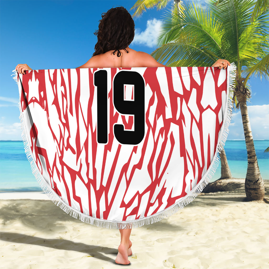 Custom German European Football Champions Beach Blanket Abstract Lightning Rot Weiss