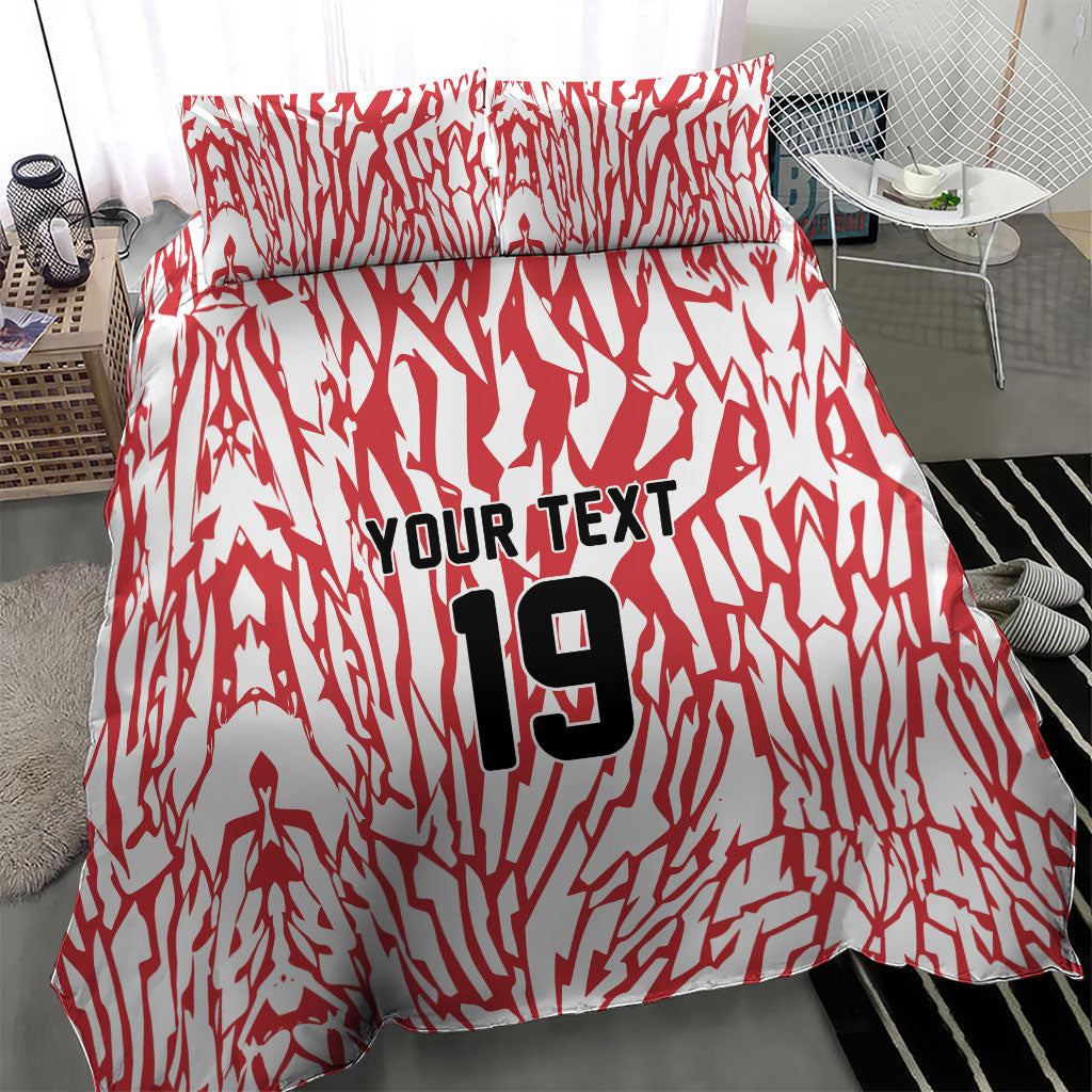 Custom German European Football Champions Bedding Set Abstract Lightning Rot Weiss