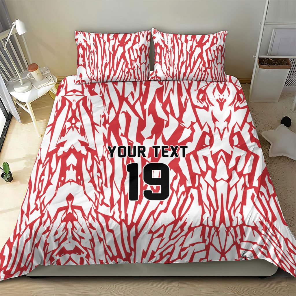 Custom German European Football Champions Bedding Set Abstract Lightning Rot Weiss