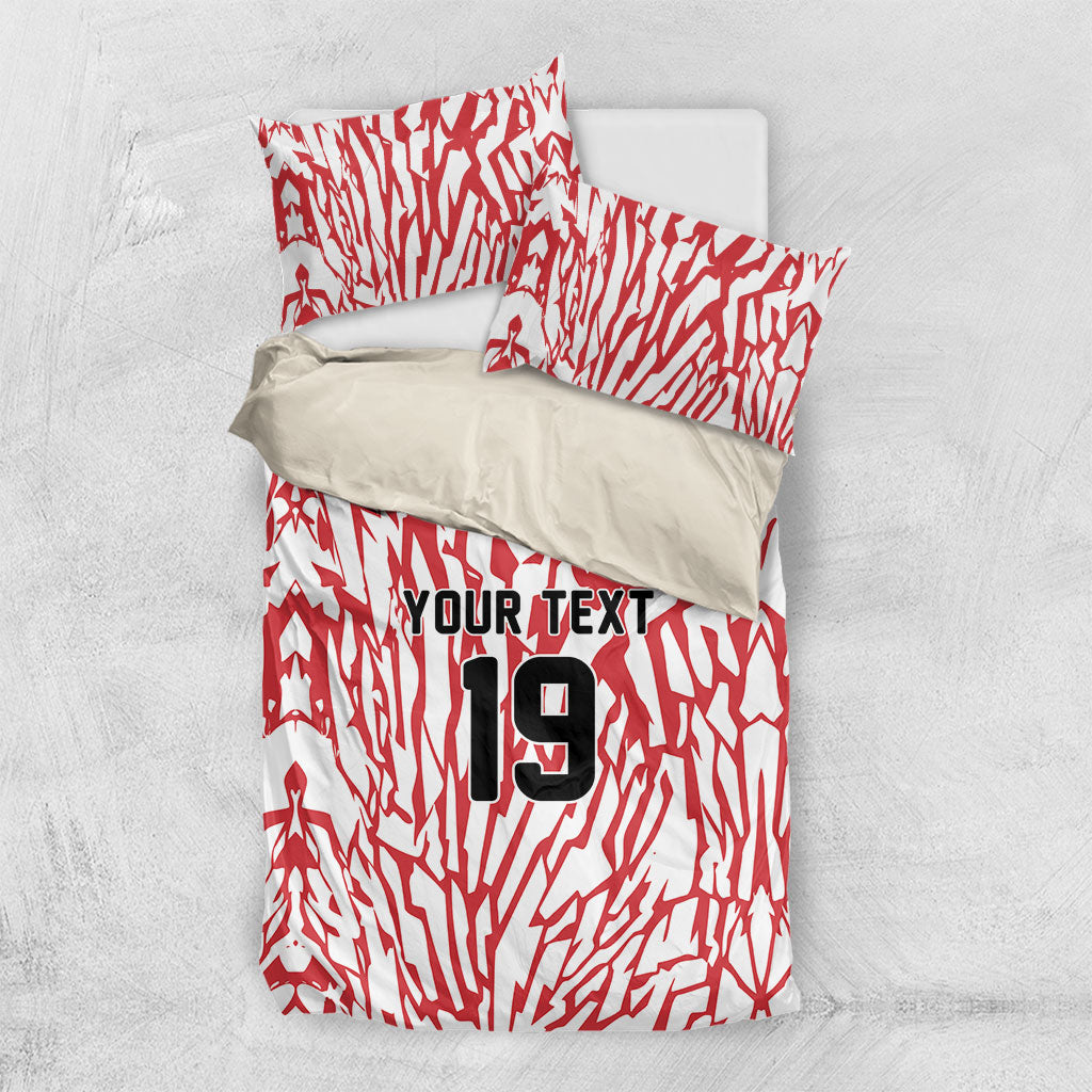 Custom German European Football Champions Bedding Set Abstract Lightning Rot Weiss