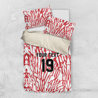 Custom German European Football Champions Bedding Set Abstract Lightning Rot Weiss