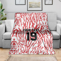 Custom German European Football Champions Blanket Abstract Lightning Rot Weiss