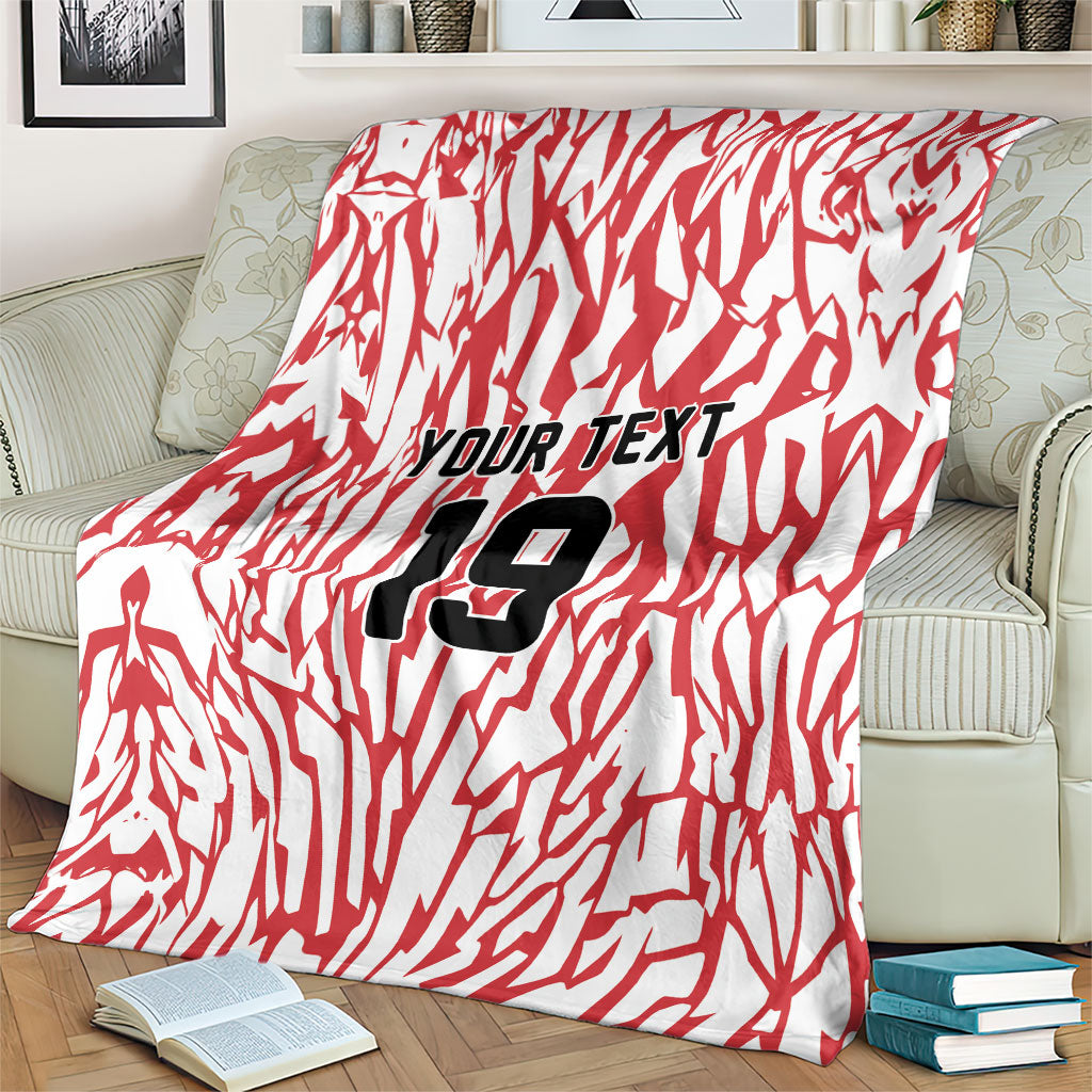 Custom German European Football Champions Blanket Abstract Lightning Rot Weiss