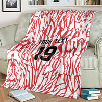 Custom German European Football Champions Blanket Abstract Lightning Rot Weiss