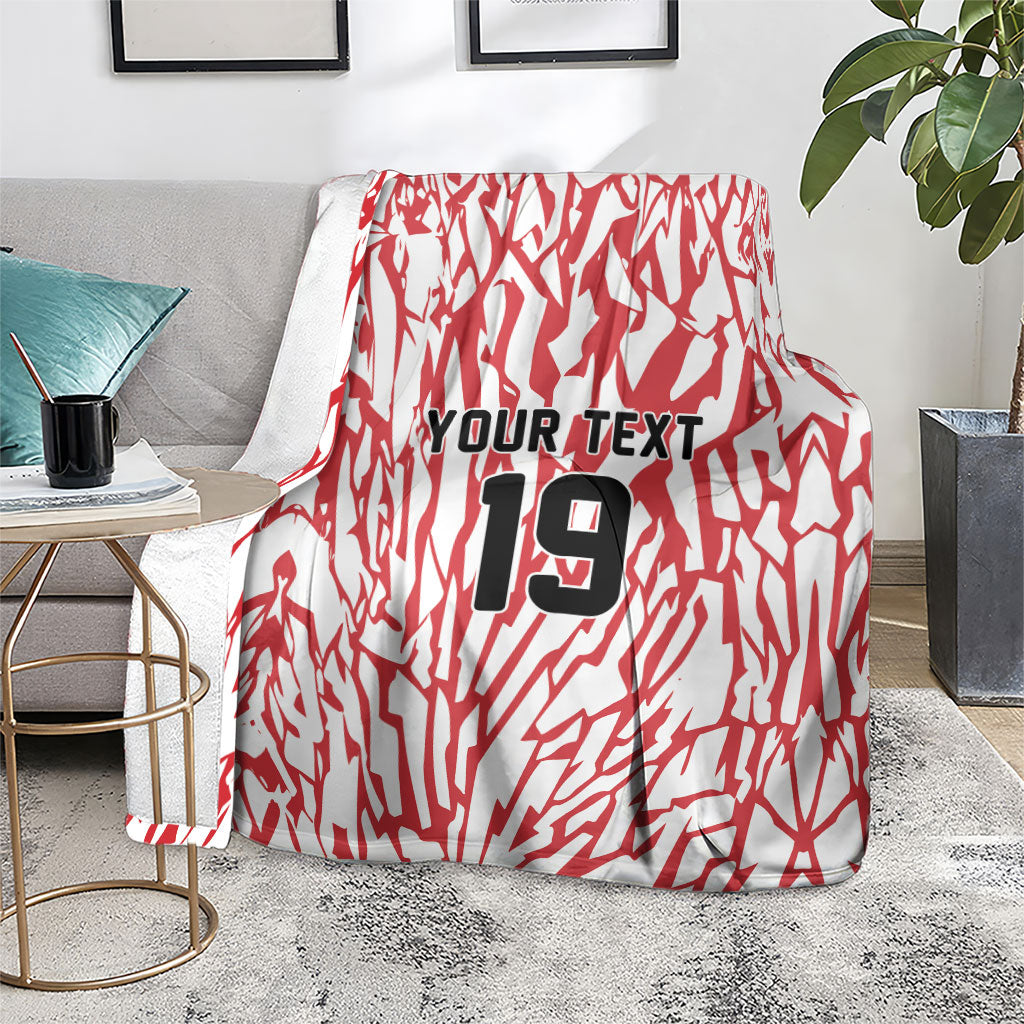 Custom German European Football Champions Blanket Abstract Lightning Rot Weiss