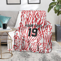 Custom German European Football Champions Blanket Abstract Lightning Rot Weiss