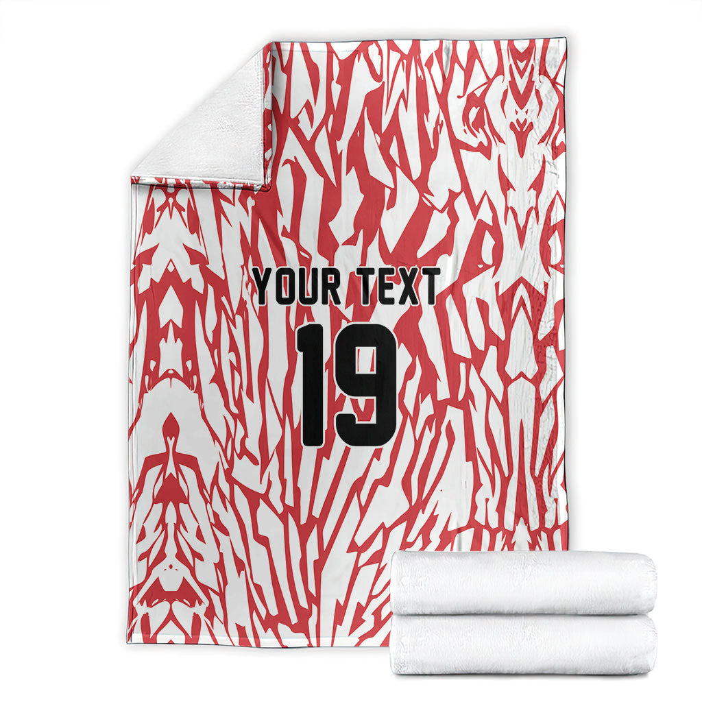 Custom German European Football Champions Blanket Abstract Lightning Rot Weiss