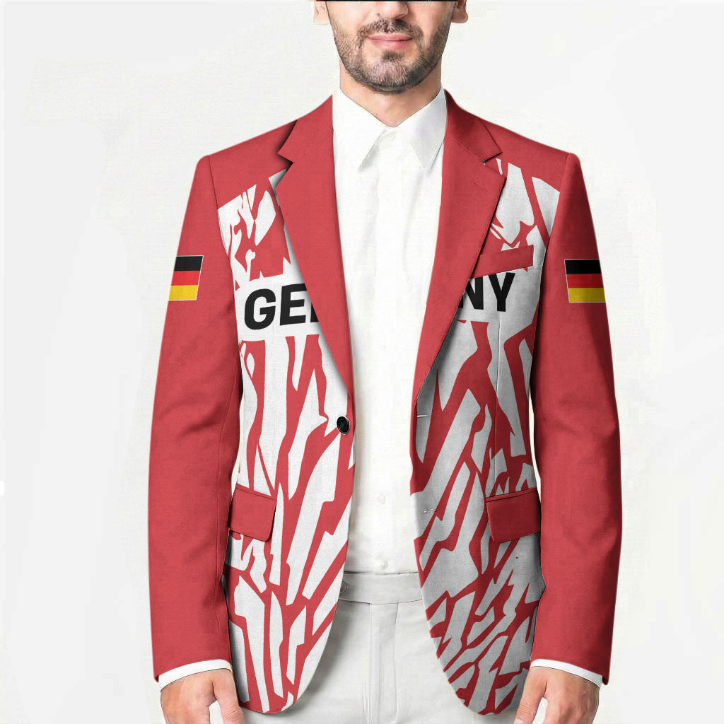 Custom German European Football Champions Blazer Abstract Lightning Rot Weiss