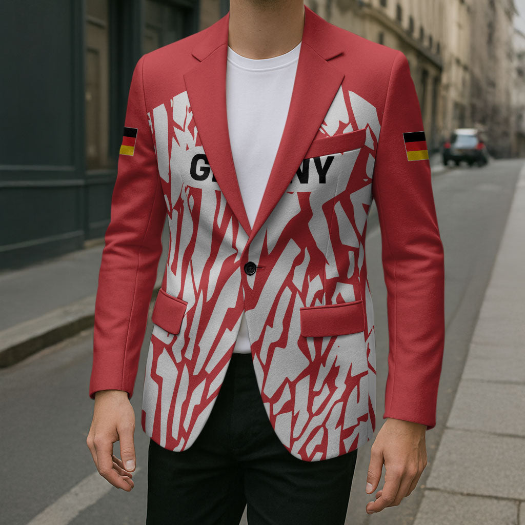 Custom German European Football Champions Blazer Abstract Lightning Rot Weiss