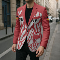 Custom German European Football Champions Blazer Abstract Lightning Rot Weiss