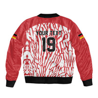 Custom German European Football Champions Bomber Jacket Abstract Lightning Rot Weiss