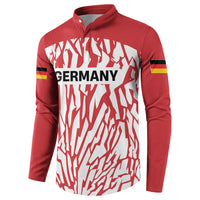 Custom German European Football Champions Button Sweatshirt Abstract Lightning Rot Weiss