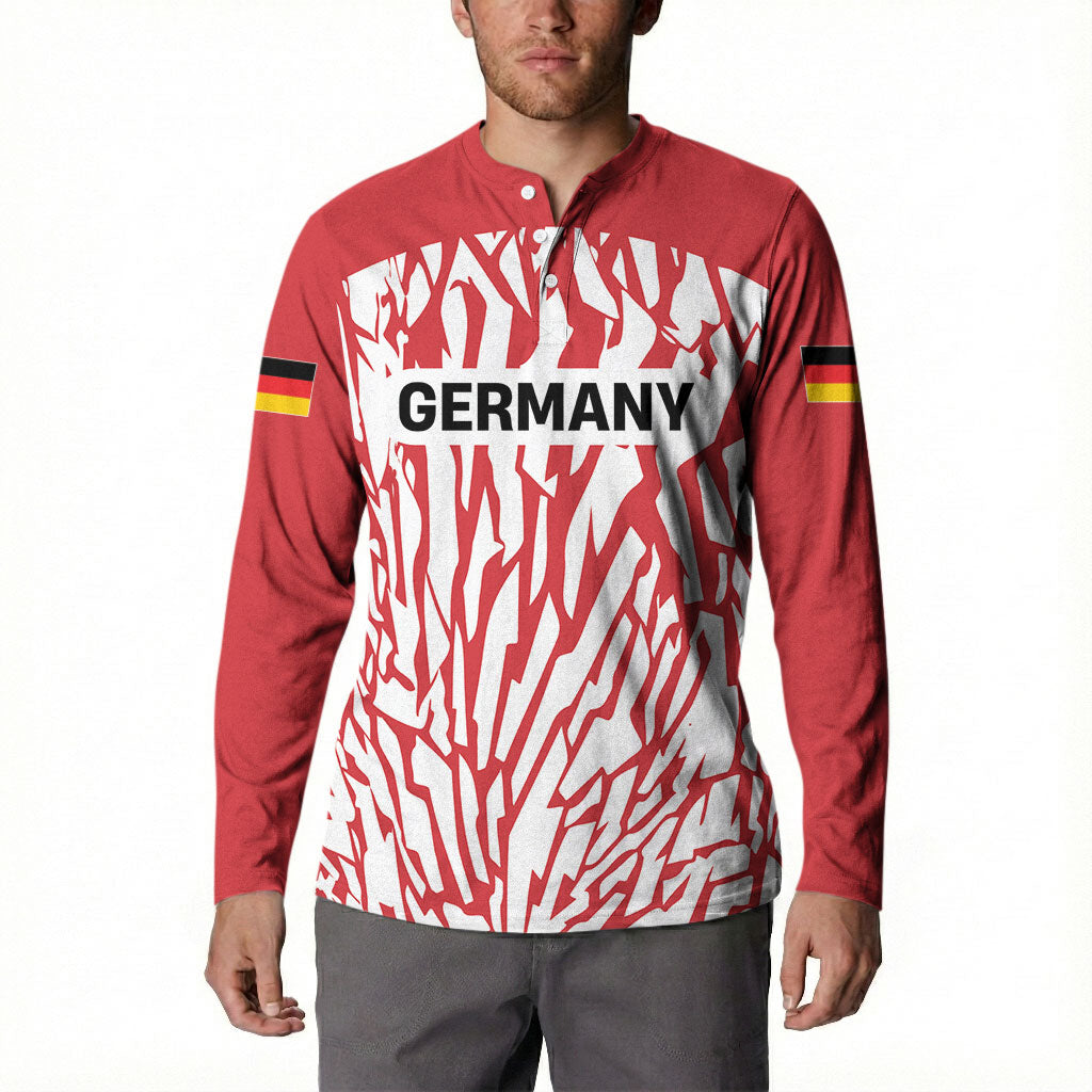 Custom German European Football Champions Button Sweatshirt Abstract Lightning Rot Weiss