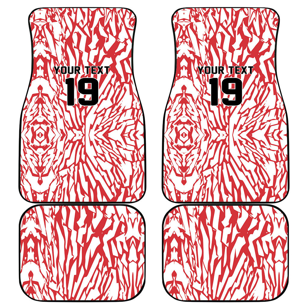 Custom German European Football Champions Car Mats Abstract Lightning Rot Weiss