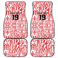Custom German European Football Champions Car Mats Abstract Lightning Rot Weiss