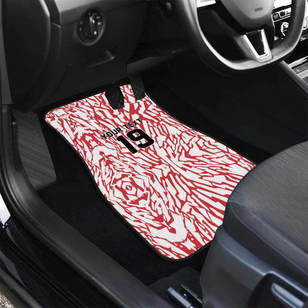 Custom German European Football Champions Car Mats Abstract Lightning Rot Weiss