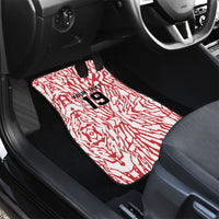 Custom German European Football Champions Car Mats Abstract Lightning Rot Weiss
