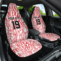 Custom German European Football Champions Car Seat Cover Abstract Lightning Rot Weiss