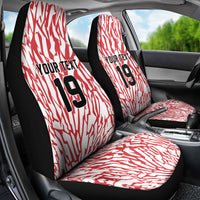 Custom German European Football Champions Car Seat Cover Abstract Lightning Rot Weiss