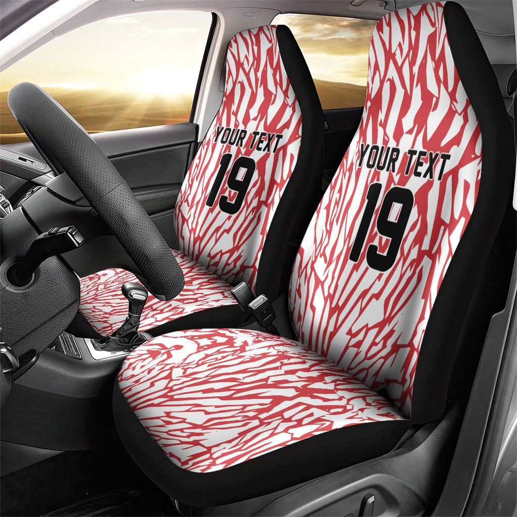 Custom German European Football Champions Car Seat Cover Abstract Lightning Rot Weiss