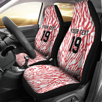Custom German European Football Champions Car Seat Cover Abstract Lightning Rot Weiss