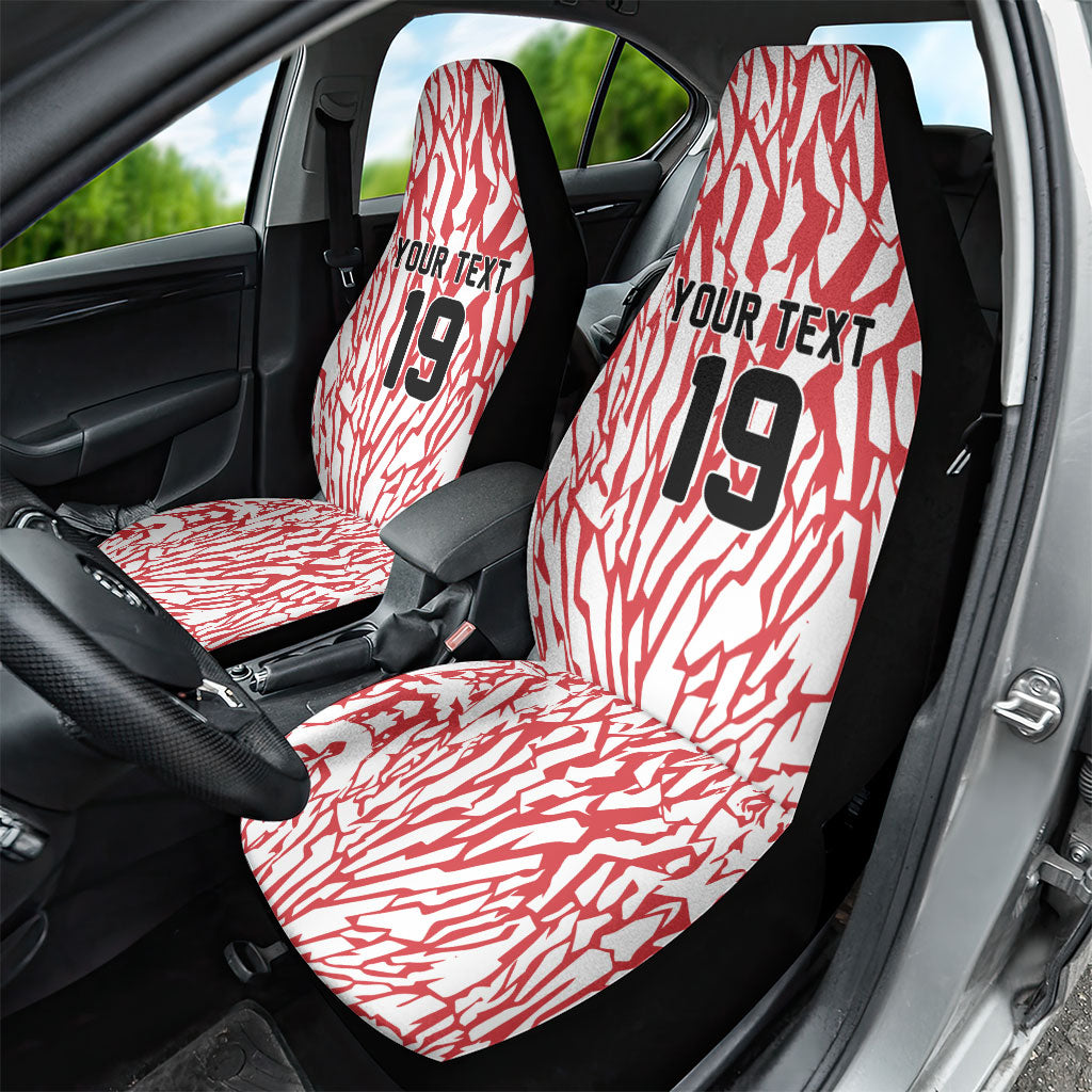 Custom German European Football Champions Car Seat Cover Abstract Lightning Rot Weiss