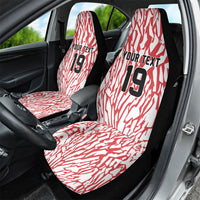Custom German European Football Champions Car Seat Cover Abstract Lightning Rot Weiss