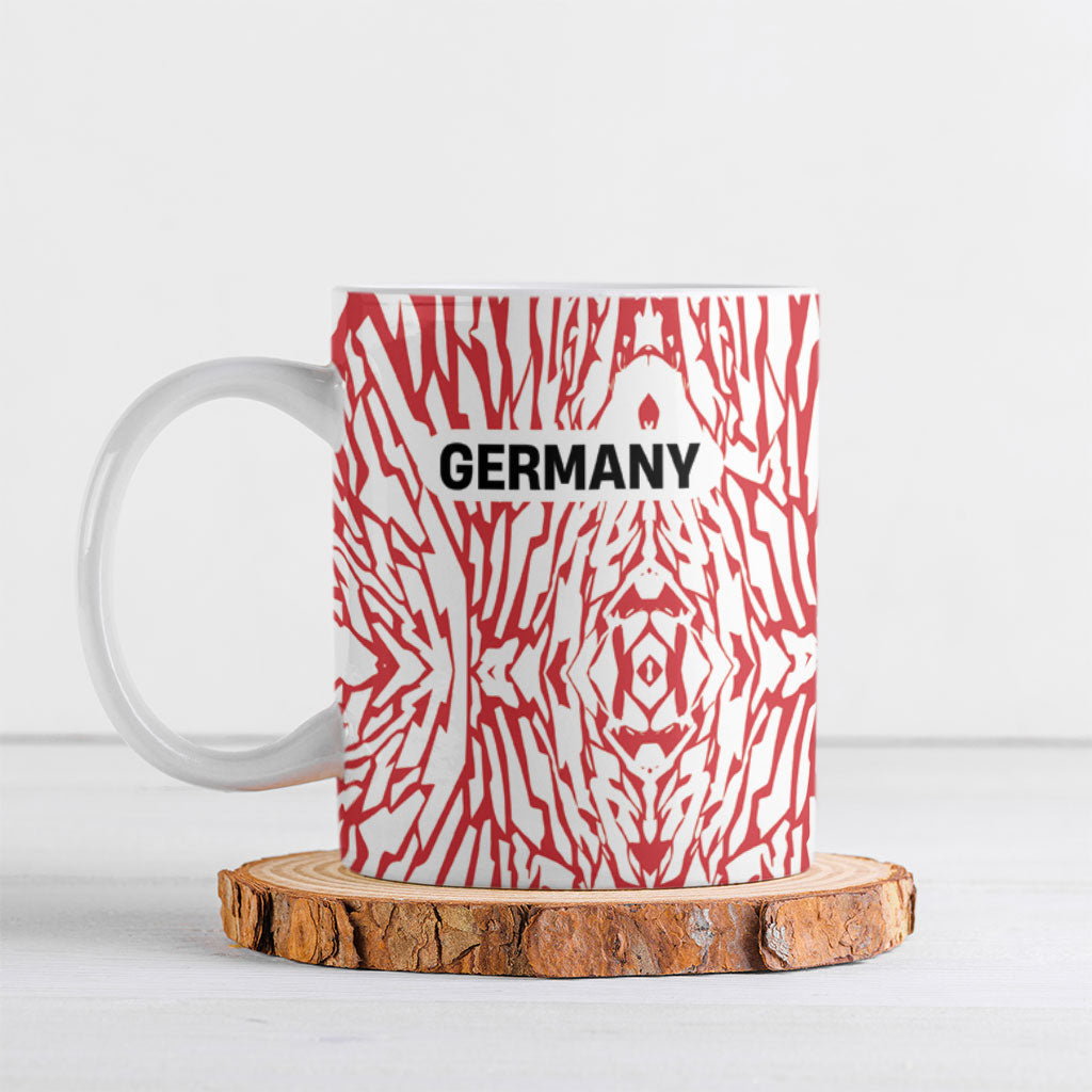 Custom German European Football Champions Ceramic Mug Abstract Lightning Rot Weiss