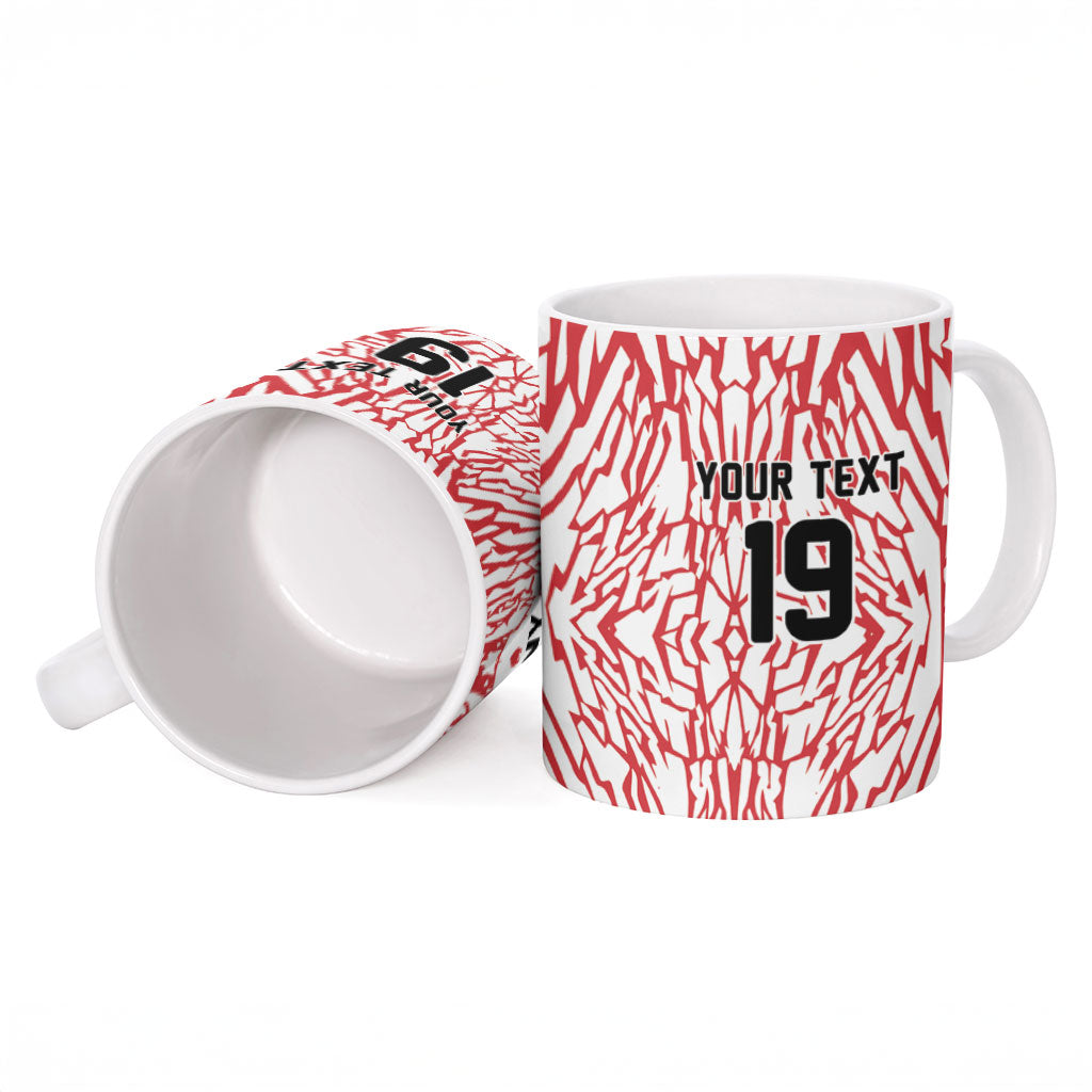 Custom German European Football Champions Ceramic Mug Abstract Lightning Rot Weiss
