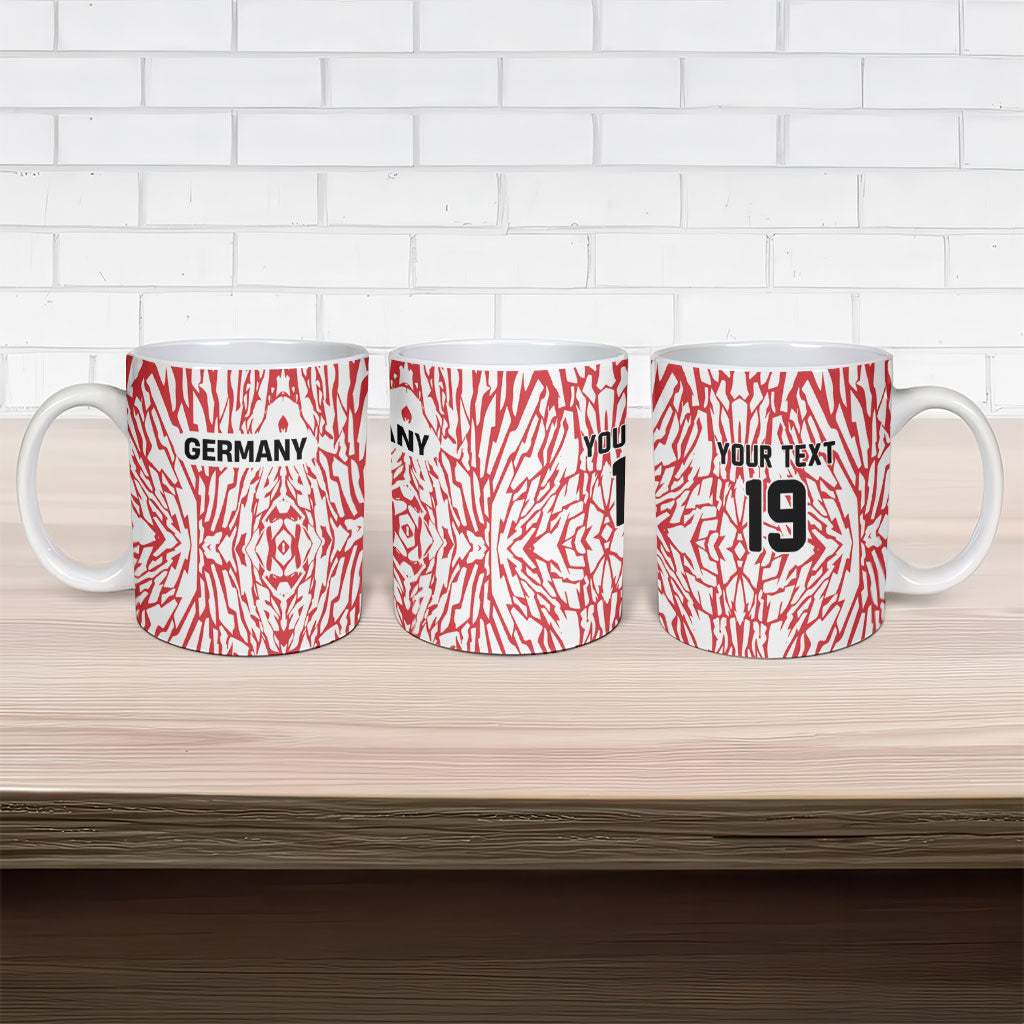 Custom German European Football Champions Ceramic Mug Abstract Lightning Rot Weiss