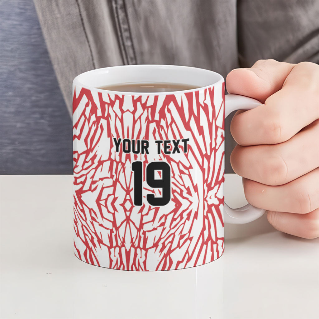 Custom German European Football Champions Ceramic Mug Abstract Lightning Rot Weiss