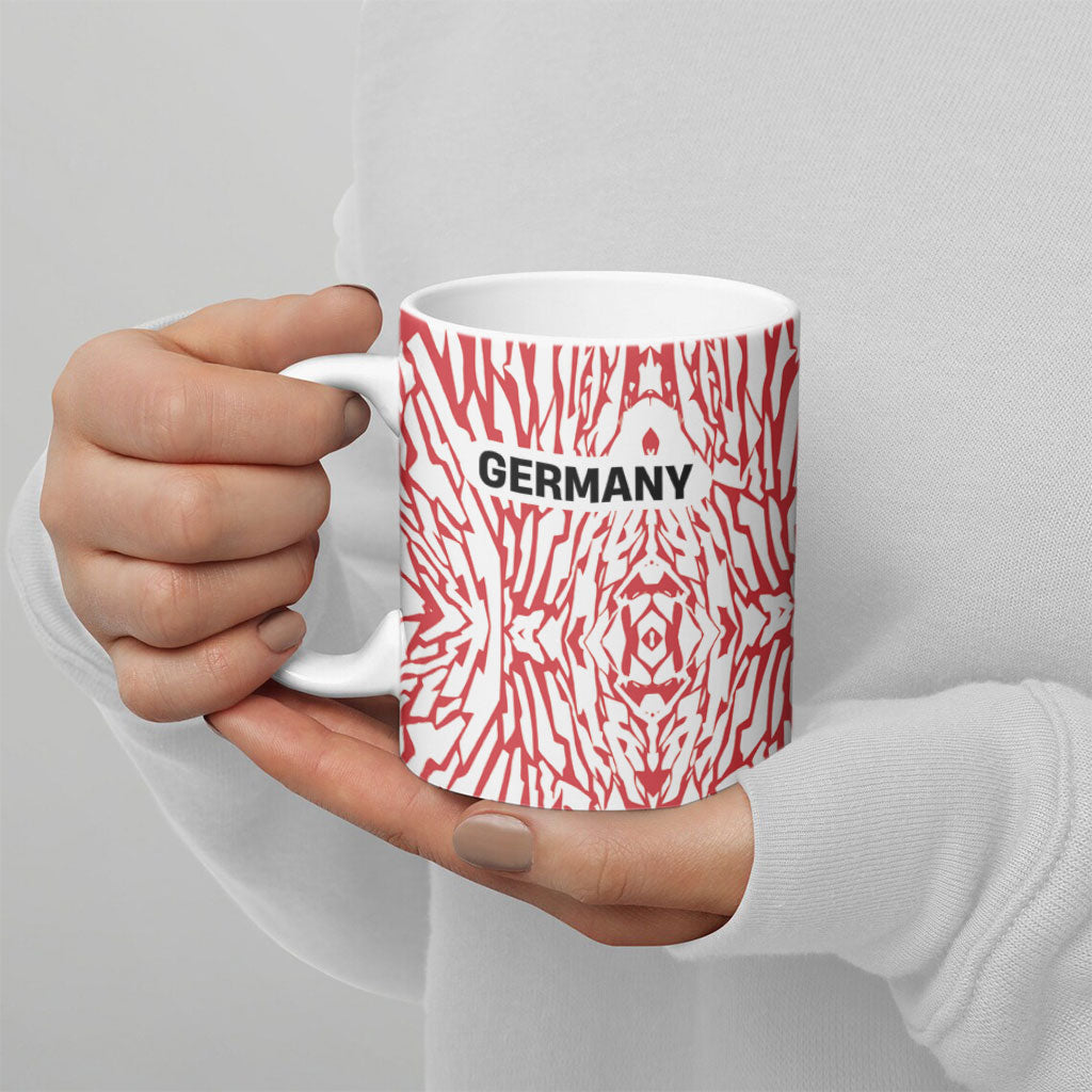 Custom German European Football Champions Ceramic Mug Abstract Lightning Rot Weiss