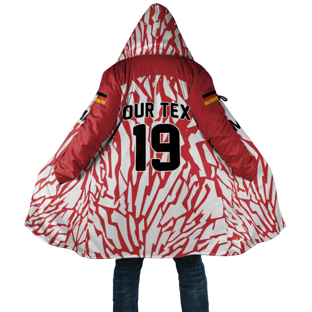 Custom German European Football Champions Cloak Abstract Lightning Rot Weiss