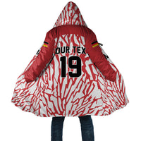 Custom German European Football Champions Cloak Abstract Lightning Rot Weiss