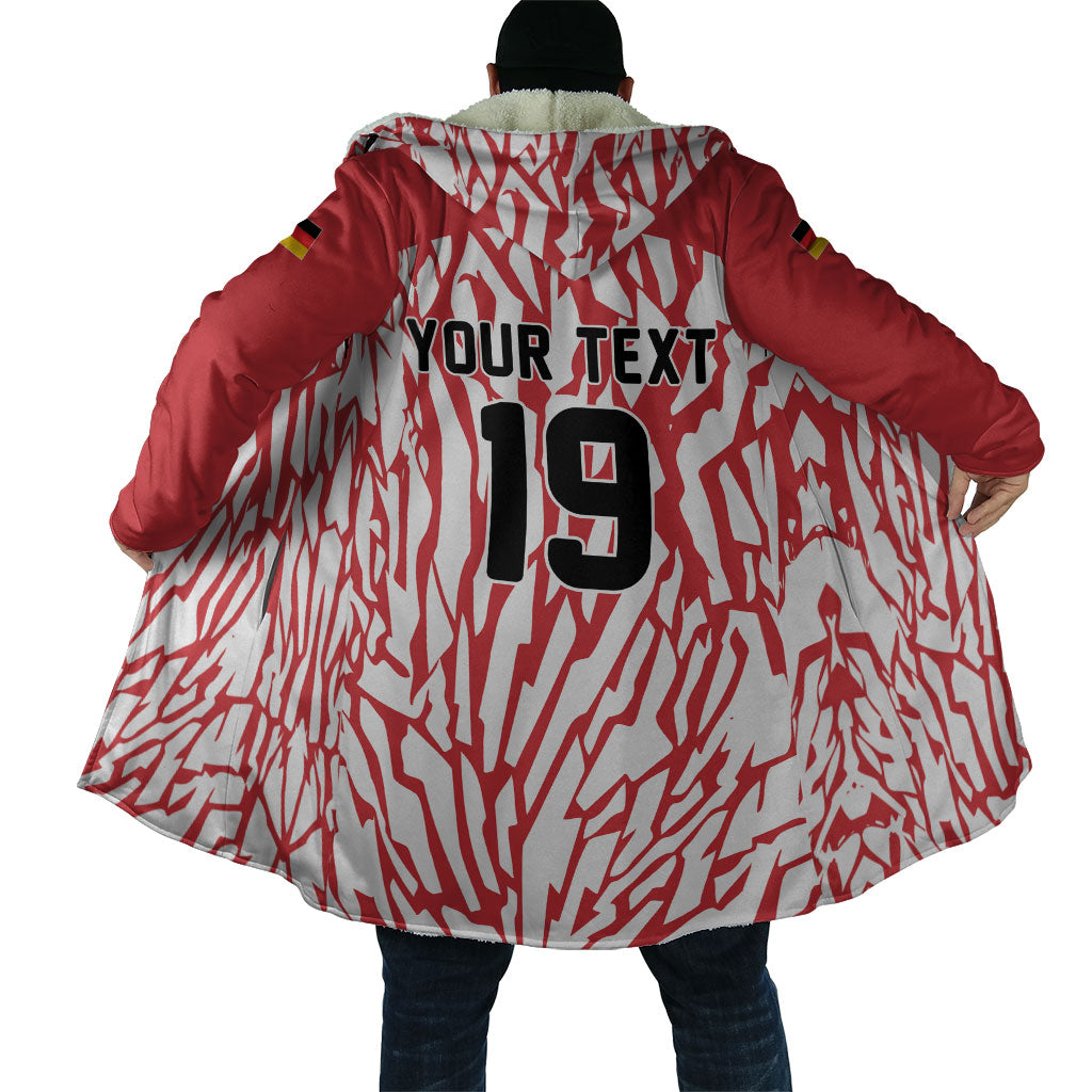 Custom German European Football Champions Cloak Abstract Lightning Rot Weiss