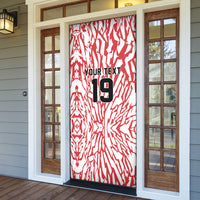 Custom German European Football Champions Door Cover Abstract Lightning Rot Weiss
