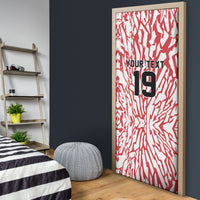 Custom German European Football Champions Door Cover Abstract Lightning Rot Weiss