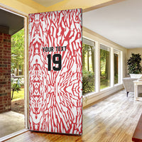 Custom German European Football Champions Door Cover Abstract Lightning Rot Weiss