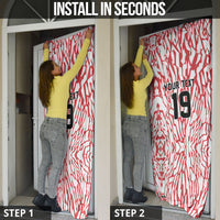 Custom German European Football Champions Door Cover Abstract Lightning Rot Weiss