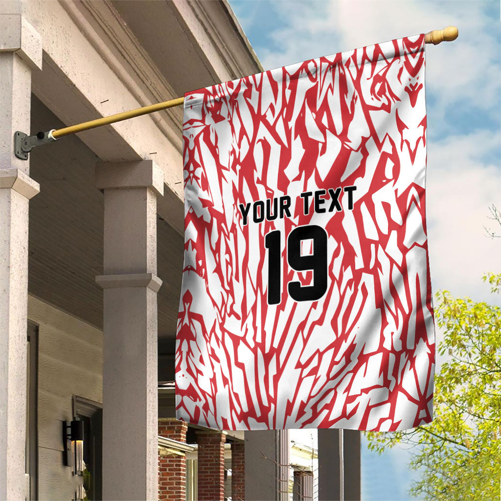 Custom German European Football Champions Garden Flag Abstract Lightning Rot Weiss