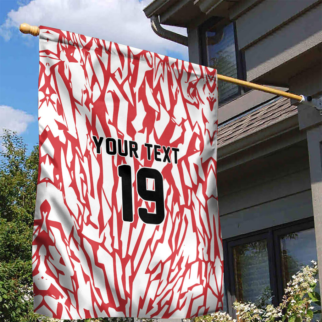 Custom German European Football Champions Garden Flag Abstract Lightning Rot Weiss